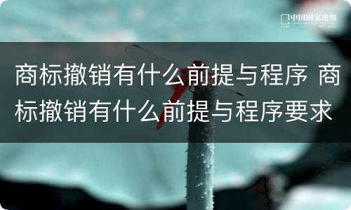 商标撤销有什么前提与程序 商标撤销有什么前提与程序要求