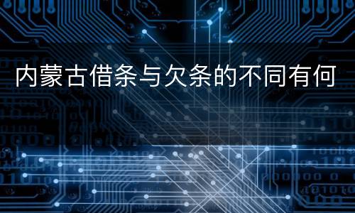 内蒙古借条与欠条的不同有何