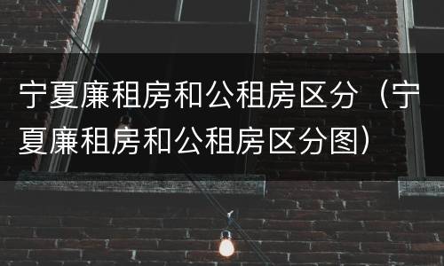 宁夏廉租房和公租房区分（宁夏廉租房和公租房区分图）