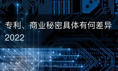 专利、商业秘密具体有何差异2022