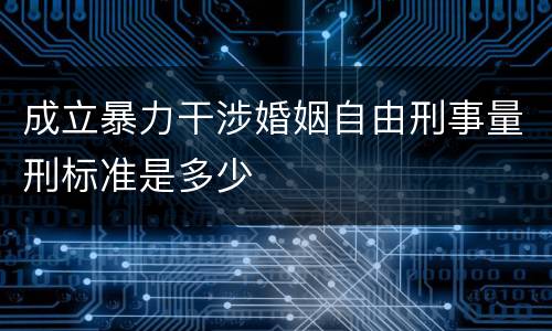 成立暴力干涉婚姻自由刑事量刑标准是多少