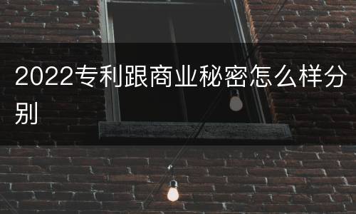 2022专利跟商业秘密怎么样分别