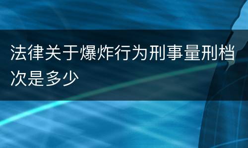 法律关于爆炸行为刑事量刑档次是多少
