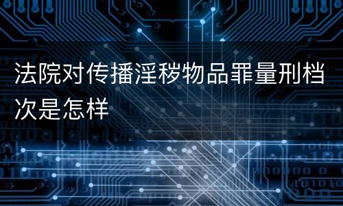 法院对传播淫秽物品罪量刑档次是怎样