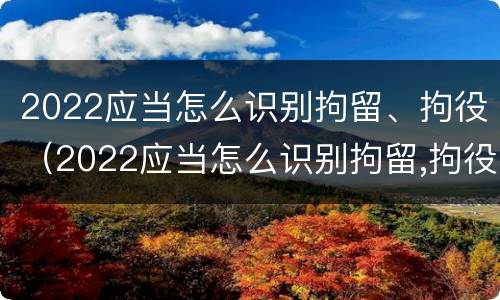2022应当怎么识别拘留、拘役（2022应当怎么识别拘留,拘役人员）