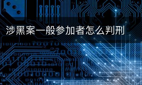 涉黑案一般参加者怎么判刑
