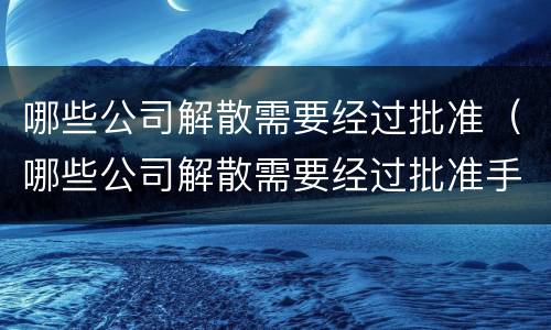 哪些公司解散需要经过批准（哪些公司解散需要经过批准手续）