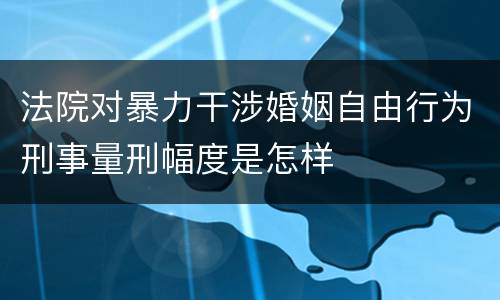 法院对暴力干涉婚姻自由行为刑事量刑幅度是怎样