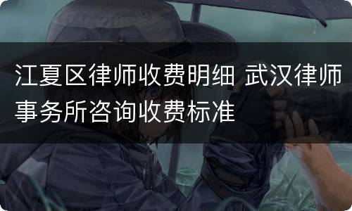 江夏区律师收费明细 武汉律师事务所咨询收费标准