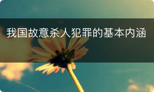 我国故意杀人犯罪的基本内涵