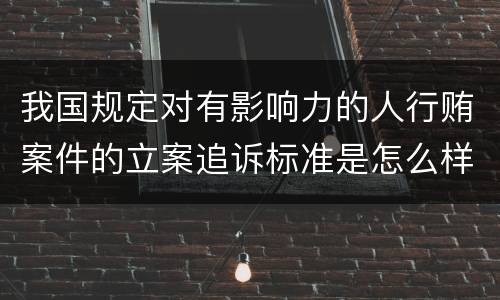 我国规定对有影响力的人行贿案件的立案追诉标准是怎么样规定
