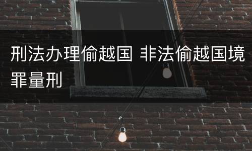 刑法办理偷越国 非法偷越国境罪量刑