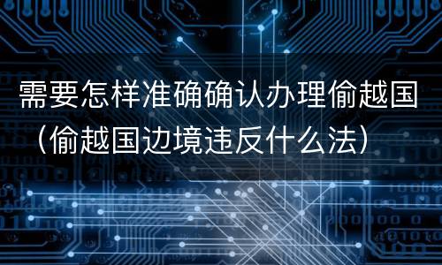 需要怎样准确确认办理偷越国（偷越国边境违反什么法）