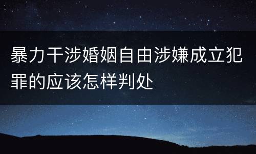 暴力干涉婚姻自由涉嫌成立犯罪的应该怎样判处
