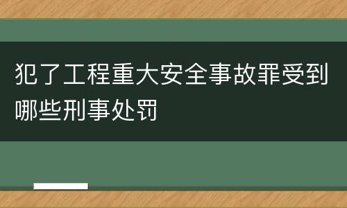 犯了工程重大安全事故罪受到哪些刑事处罚