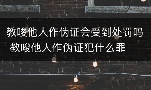 教唆他人作伪证会受到处罚吗 教唆他人作伪证犯什么罪