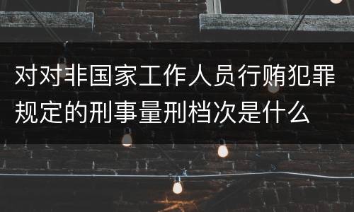 对对非国家工作人员行贿犯罪规定的刑事量刑档次是什么