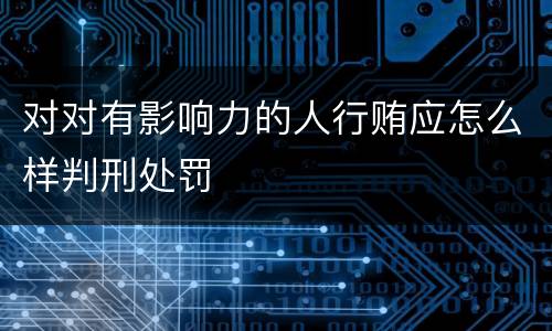 对对有影响力的人行贿应怎么样判刑处罚