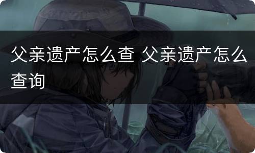 父亲遗产怎么查 父亲遗产怎么查询