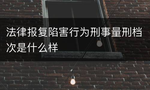 法律报复陷害行为刑事量刑档次是什么样