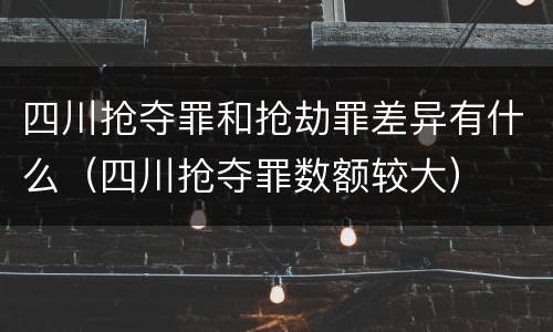 四川抢夺罪和抢劫罪差异有什么（四川抢夺罪数额较大）