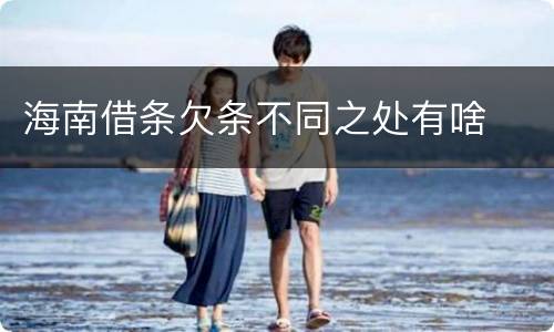 海南借条欠条不同之处有啥