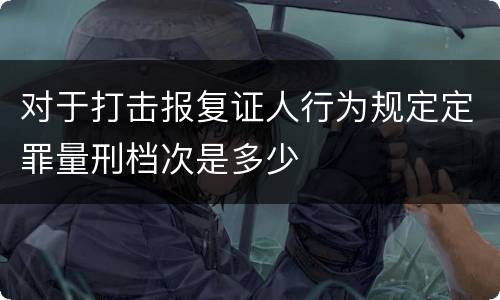 对于打击报复证人行为规定定罪量刑档次是多少