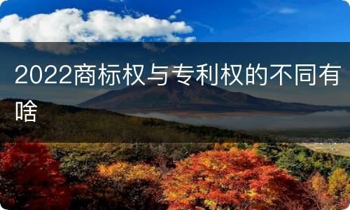 2022商标权与专利权的不同有啥