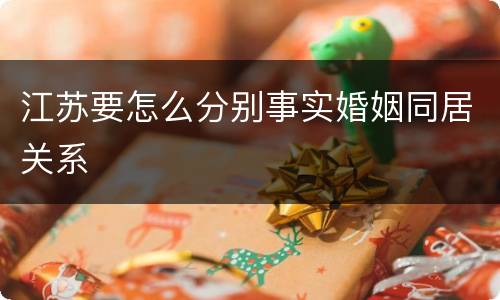 江苏要怎么分别事实婚姻同居关系