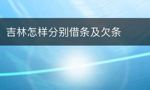 吉林怎样分别借条及欠条