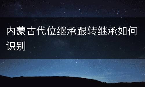 内蒙古代位继承跟转继承如何识别