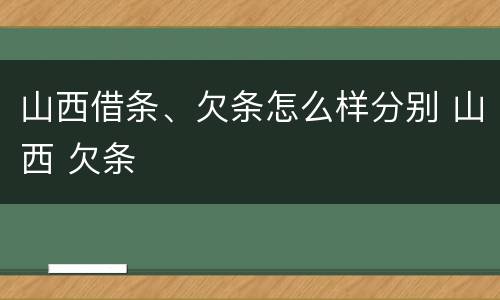 山西借条、欠条怎么样分别 山西 欠条
