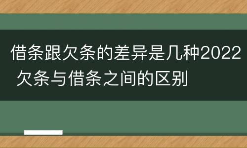 借条跟欠条的差异是几种2022 欠条与借条之间的区别