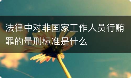 法律中对非国家工作人员行贿罪的量刑标准是什么