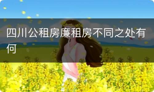 四川公租房廉租房不同之处有何
