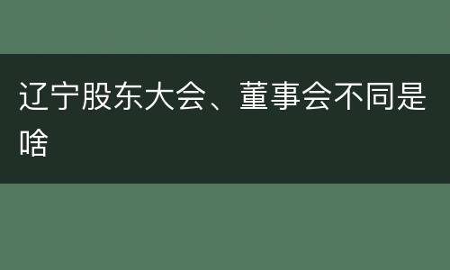 辽宁股东大会、董事会不同是啥