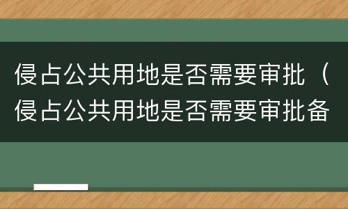 侵占公共用地是否需要审批（侵占公共用地是否需要审批备案）