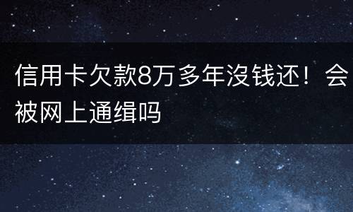信用卡欠款8万多年沒钱还！会被网上通缉吗