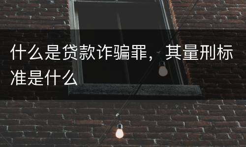 什么是贷款诈骗罪，其量刑标准是什么