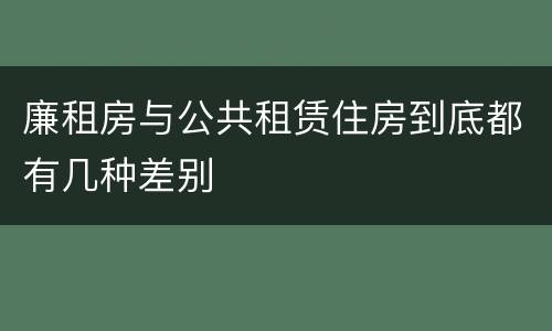 廉租房与公共租赁住房到底都有几种差别