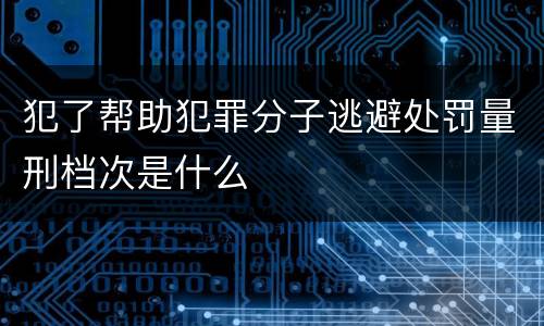 犯了帮助犯罪分子逃避处罚量刑档次是什么