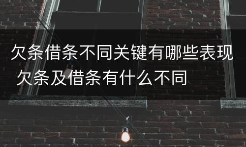 欠条借条不同关键有哪些表现 欠条及借条有什么不同