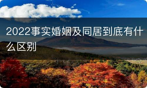 2022事实婚姻及同居到底有什么区别