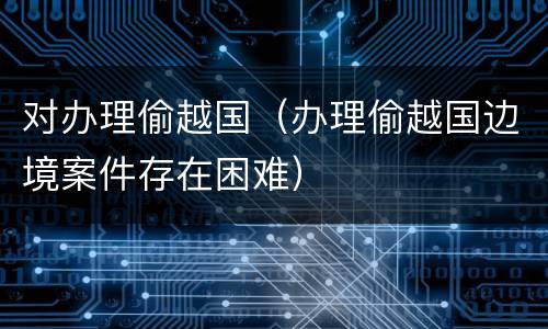 对办理偷越国（办理偷越国边境案件存在困难）