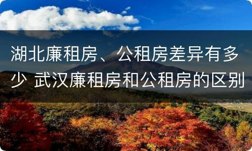 湖北廉租房、公租房差异有多少 武汉廉租房和公租房的区别