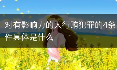对有影响力的人行贿犯罪的4条件具体是什么