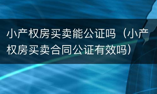 小产权房买卖能公证吗（小产权房买卖合同公证有效吗）