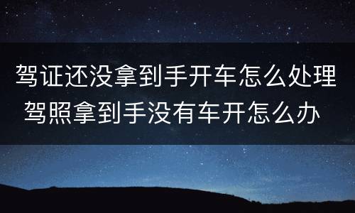 驾证还没拿到手开车怎么处理 驾照拿到手没有车开怎么办