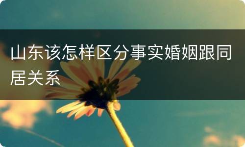 山东该怎样区分事实婚姻跟同居关系