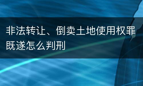 非法转让、倒卖土地使用权罪既遂怎么判刑